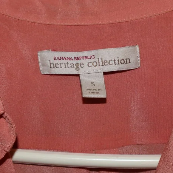 Banana Republic | Peach Silk Blouse, Size S - Picture 2 of 9